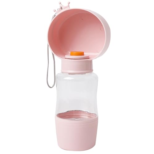 Kompakte Wasserflasche für Hunde und Katzen, 400 ml, für Reisen, Outdoor, Haustier-Wasserspender, Becher, Lebensmittelaufbewahrungsbox von jojobasec