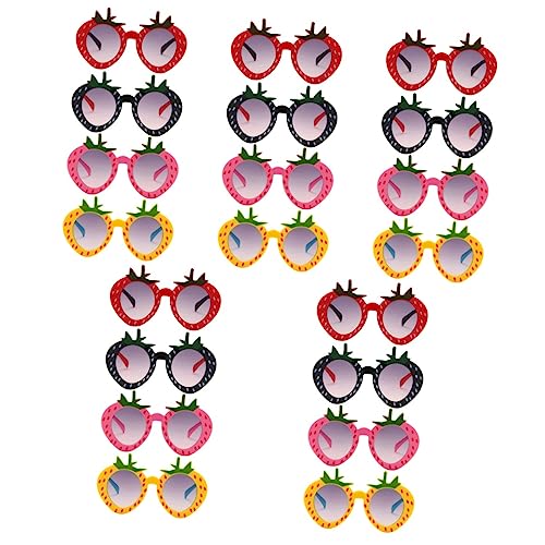 jojofuny 20 STK Ananas-Sonnenbrille Tütenfüller Für Weihnachtsfeiern Kleinkinder-Sonnenbrille Im Alter Von 1-2 Jahren Coole Sonnenbrille Erdbeere Sonnenbrille Maskerade Hawaii Bilden Baby von jojofuny