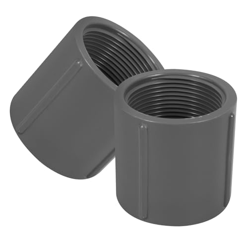 jojofuny 2St Rohrverbindungsstücke Schlauch Wasserrohr Rohre Hochdruckreiniger Turbodüse Verbindungsstück für rundes Kanalrohr passend für den Garten Gewindeanschluss Wasseradapter PVC Grey von jojofuny