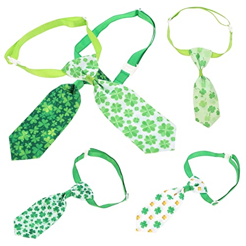 jojofuny 5st Haustier Krawatte Kleeblatt-hundehalsbänder Halsband Für Hunde St. Patricks Day Hundekrawatte Niedliche Katzen-halsdekorationen Irland Vierblättriges Kleeblatt Polyester von jojofuny