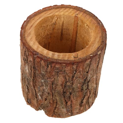 jojofuny Blumentopf aus Holz Anlage Baumstumpf Pflanzentopf Extra große Blumentöpfe für den Außenbereich Terrasse Holzplanter Blumentopf für Sukkulenten Holz Blumentopf Gartenzubehör Coffee von jojofuny