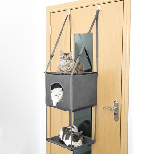 Katzenhängematte Für SSe Katzen, Platzsparendes Katzen-Hängebett, 40X34cm Faltbare Katzenkletter-Katzenhängematte, Verstellbar Abnehmbar Bequem Katzenhängematte Für SSe Katzen von jopiuieo