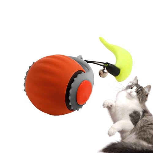 jopiuieo Interaktives Katzenballspielzeug, Interaktiver Ball für Katzen - Automatischer interaktiver beweglicher Ball, rollender Ball - Hüpfendes, aktiviertes Ballspielzeug, Übungskatzenspielzeug für von jopiuieo