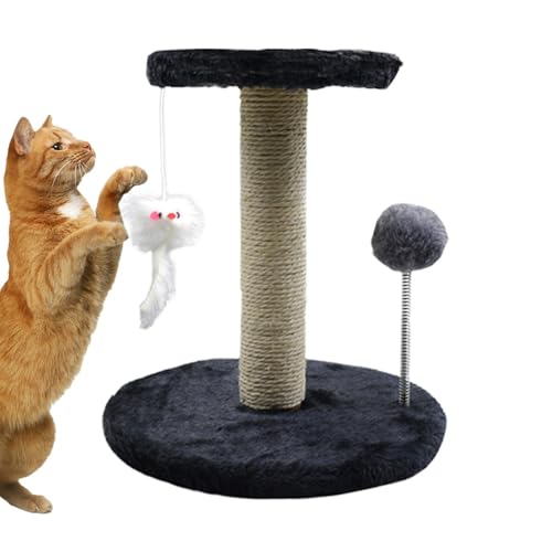 jopiuieo Katzenkratzturm, Katzenturm für Hauskatzen, Großer Katzenkratzbaum, Katzenkratzspielzeug, Kätzchen-Haustier-Aktivitätsbaum mit Feder und Federball, interaktiver Kippschutz für große Katzen von jopiuieo