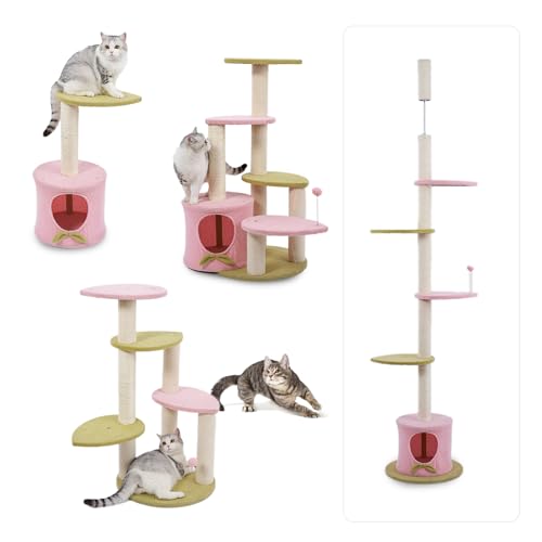 Jovani DIY Peach Top Sky Cat Klettergerüst, fruchtförmiges und lebendiges Bild, Schaffung eines interaktiven Spielplatzes, geeignet für Katzen jeden Alters, stabil und Balancesicherung. von jovani