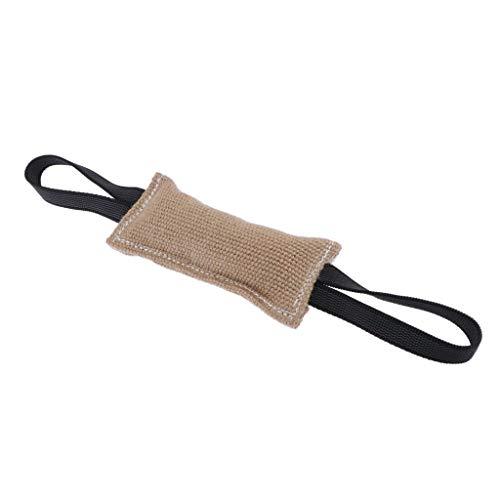 joyMerit Beißwurst Beißkissen mit Griff für Hunde Training - Khaki Schlepper, 20cm von joyMerit