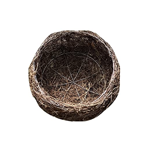 1 x Outdoor-Dekoration, Vogelnest, Gartendekoration, handgefertigt, Rattan, Vogelnest, verdickt, gewebt, Vogelnest, Stroh, Simulation, Vogelhaus, 100 % Naturfaser, Innenbreite 30 cm, Innentiefe 25 cm von joyxiwa