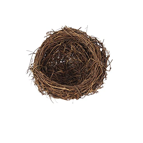 1 x Vogelnest aus Rattan, Simulation, Dekoration, Osterzubehör, weiche Einrichtungsrequisiten, Stroh-Simulation, Vogelhaus, 100 % Naturfaser, 8 cm Vogelnest von joyxiwa