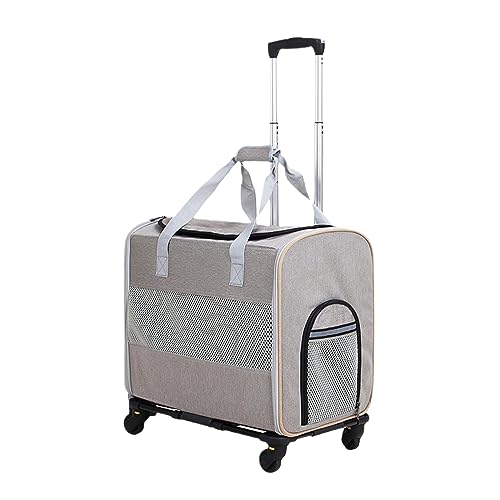 Haustier Multifunktionale Outdoor Trolley Tasche Abnehmbare, Tragbare und Faltbare Haustiertasche Geeignet für Kleine Katzen Und Hunde Aprikose Grau von joyxiwa