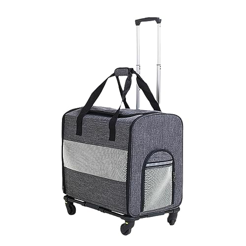 Haustier Multifunktionale Outdoor Trolley Tasche Abnehmbare, Tragbare und Faltbare Haustiertasche Geeignet für Kleine Katzen und Hunde - Dunkelgrau von joyxiwa