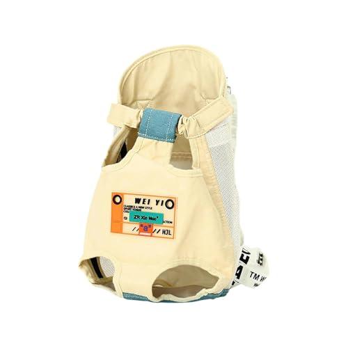 Haustier-Rucksack für Katzen, atmungsaktiv, leicht, tragbar, geeignet für kleine Haustiere, Morandi, funktionaler Rucksack, Beige-M von joyxiwa