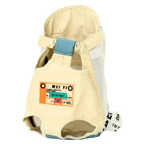 Haustier-Rucksack für Katzen, atmungsaktiv, leicht, tragbar, geeignet für kleine Haustiere, Morandi, funktionaler Rucksack, Beige-XL von joyxiwa