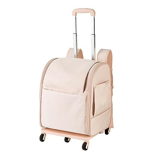 Koreanische Haustier-Trolley-Tasche, wasserdicht, Oxford-Stoff, Katzen-Rucksack, tragbar, faltbar, leicht, hellrosa von joyxiwa