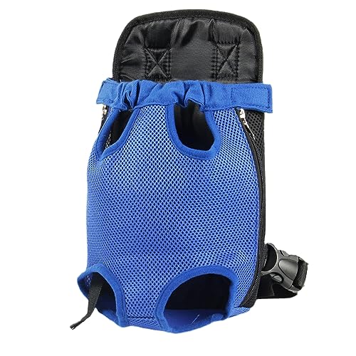 Nylonmaterial Hund Katze Haustier Tasche Vier Ecken Teddy, Praktischer Rucksack, Kleines Haustier zum Ausgehen, Tragbare Tasche, Blau-S von joyxiwa