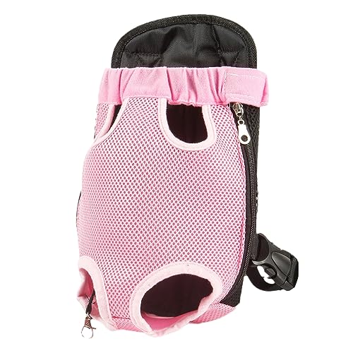 Nylonmaterial Hund Katze Haustier Tasche Vier Ecken Teddy, Praktischer Rucksack, Kleines Haustier zum Ausgehen, Tragbare Tasche,Rosa-M von joyxiwa