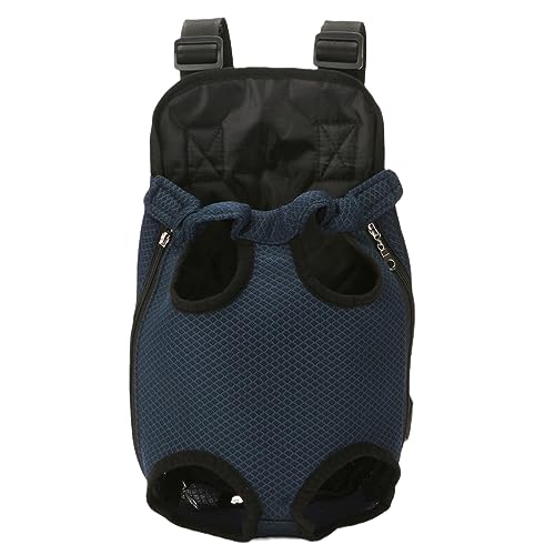 Nylonmaterial Hund Katze Haustier Tasche Vier Ecken Teddy, praktischer Rucksack, kleines Haustier zum Ausgehen, tragbare Tasche-Dunkelblau-L von joyxiwa