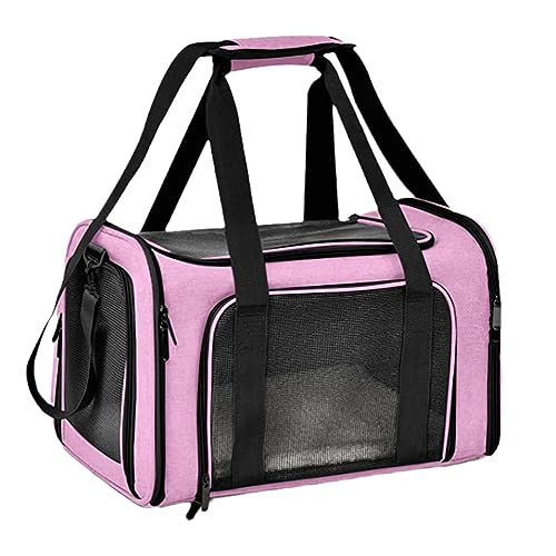 Pet Travel Dacron Bag Daily Necessities Katze Hund Tragetasche Faltbare Crossbody Tasche Geeignet für Kleine Haustiere Rosa von joyxiwa