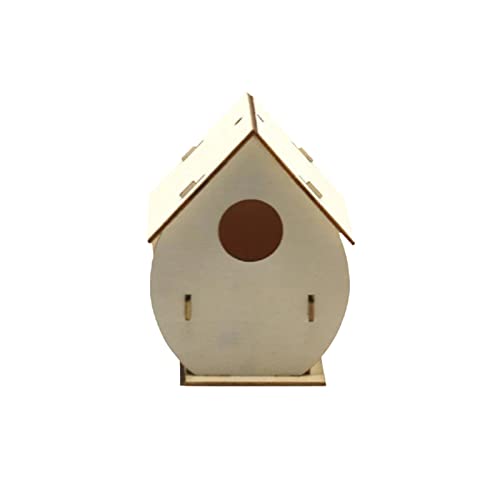 Vogelhaus-Spielzeug-Set für Kinder, Graffiti, Vogelnest, Vogelkäfig, Vogelhaus, Holzzuchtkasten für Vögel, Papageien, Paarungsbox, 2 Stück D-Abschnitt von joyxiwa