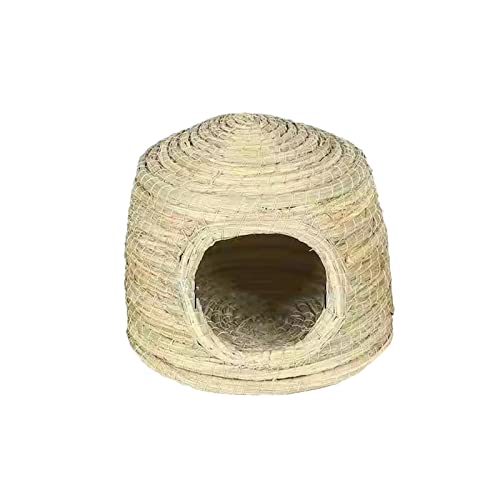 joyxiwa 1pc Gras nest Taube Vogel nest Schlüpfen Zucht Ei Becken nest matte pet Taube Liefert Anti-Rollover Stroh Simulation Vogelhaus 100% Natürliche Faser-Castle Reetgedeckte Hütte Medium von joyxiwa