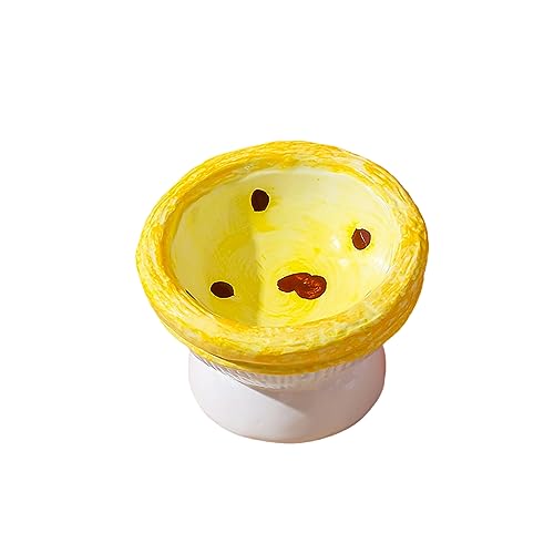 joyxiwa Keramik Haustier Katze Schüssel Handgemalte Obst Serie Nackenschutz Schräge Mund Hoher Fuß Futter Pot-Egg Tart Bowl von joyxiwa