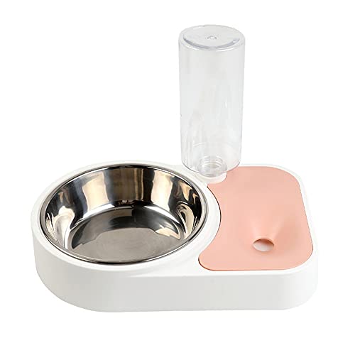 Doppelte Futternäpfe für Hunde, Wasser-Futterstation, Haustier-Trinknapf, Futterspender für Katzen, Welpen, Fütterungsbedarf, kleines Hundezubehör, Edelstahl (Farbe: Braun) (Rosa) von jsfdsfhsdjdjgrieurfews