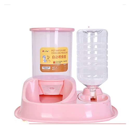 Dualuse Automatischer Futterspender und Wasserspender für Haustiere, 4 l, großes Fassungsvermögen, für Haustiere, Wasserspender für Haustiere, Rosa von jsfdsfhsdjdjgrieurfews