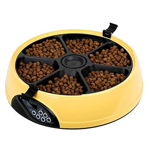 Feeders Automatischer Futterspender für Haustiere mit 6 Mahlzeiten, LCD-Display, Timing, quantitative Katzen- und Hunde-Futtermaschine von jsfdsfhsdjdjgrieurfews