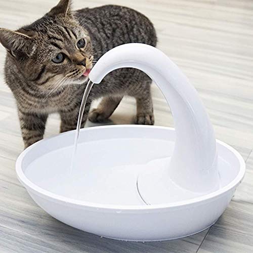 Feeders Weiße Schwanenform Lebensmittelqualität PP Kunststoff Haustier Wasserspender Katze Fütterung Wasser Fließender Brunnen Katze mit Wasserspender Automatische Zirkulation von jsfdsfhsdjdjgrieurfews