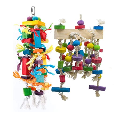 Kauspielzeug für Papageien, natürliches Holz, Vogelsitzstange, Klettern, hängende Kauschaukeln, Käfigspielzeug, Haustier-Vogel-Spielzubehör von jsfdsfhsdjdjgrieurfews