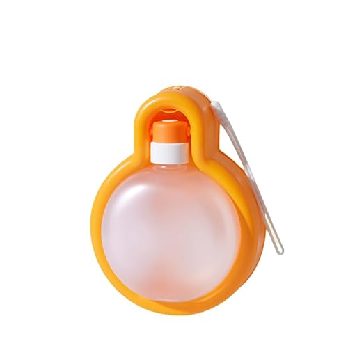 Junweideyi Tragbare Wasserflasche für Spaziergänge, auslaufsicher, tragbarer Welpen-Wasserspender mit Wasserspender, leicht (Orange, Trompete) von junweideyi