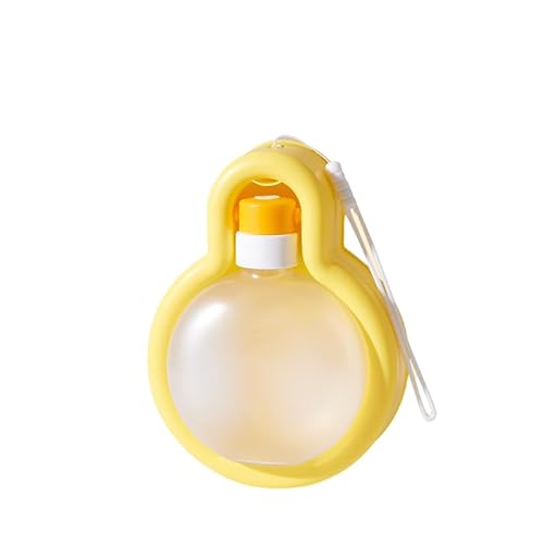 Junweideyi Tragbare Wasserflasche für Spaziergänge, auslaufsicher, tragbarer Welpen-Wasserspender mit Wasserspender, leicht (gelb, große Größe) von junweideyi