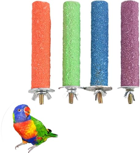 Papagei Sitzstangen, Sitzstangen für Vögel, Vogelkäfig Sitzstangen Stand Bar, Vogelkäfig Zubehör Spielzeug Barsche Für Papageien Wellensittiche Vogel Kauspielzeug(4 Stück 15cm) von jushion