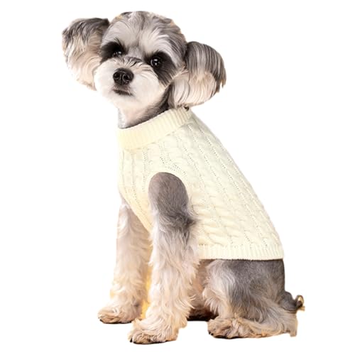 jyibinee Ärmelloser Haustierpullover, Haustierpullover, Revers-Design, bequem, warm, Winterweste für Hunde und Katzen, modische Haustierkleidung, Beige, Größe XL von jyibinee