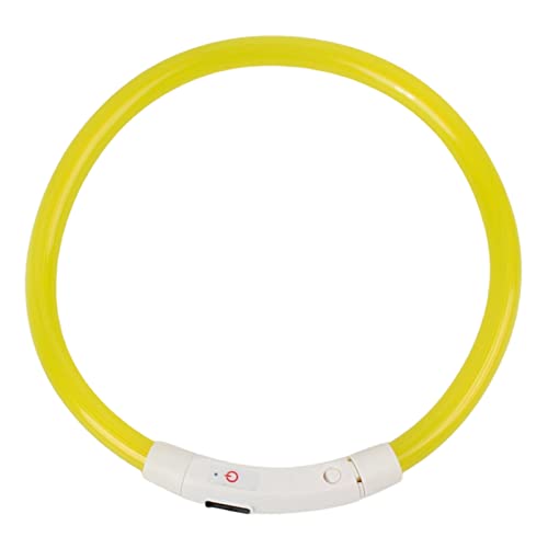 jyibinee LED-Hundehalskette, langlebig, wasserabweisend, 3 Lichteinstellungen, wiederaufladbar, kompatibel mit Outdoor, Gelb, 50 cm von jyibinee