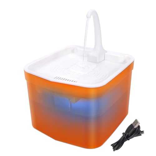 jyibinee Wasserspender für Haustiere, wasserdicht, kabellos, automatischer Trinkbrunnen für Haustiere, breite Anwendung, große Kapazität, Orange, 1 Stück von jyibinee