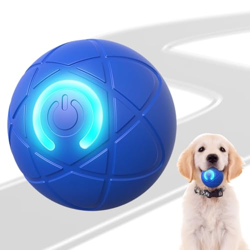 Hundespielzeug Ball Elektrisch, 2025 Neuestes Smart Shaky Ball Toy for Dogs, Katzenballspielzeuge Interaktive Automatisch Drehbare 360° Kugel mit USB-Ladefunktion (Blau) von kailisi