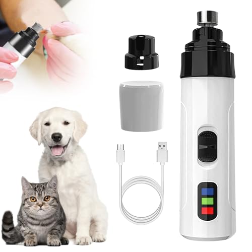 Pet Nail Grinder for Dogs, 2025 Neueste Krallenschleifer für Hunde mit LED-Licht, Niedriges Dezibel Schnell Nagelschneider Haustiere für Hunde von kailisi