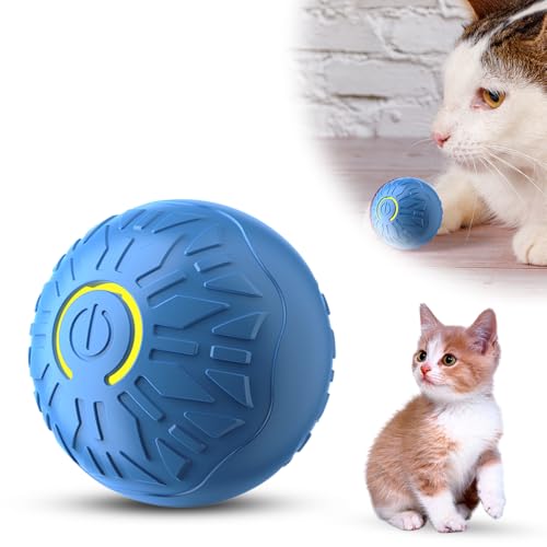 Shaky Ball Toy for Cats, 2025 Neuestes Hundespielzeug Ball Elektrisch, Katzenballspielzeuge Interaktive Automatisch Drehbare 360° Kugel mit USB-Ladefunktion (Blau) von kailisi