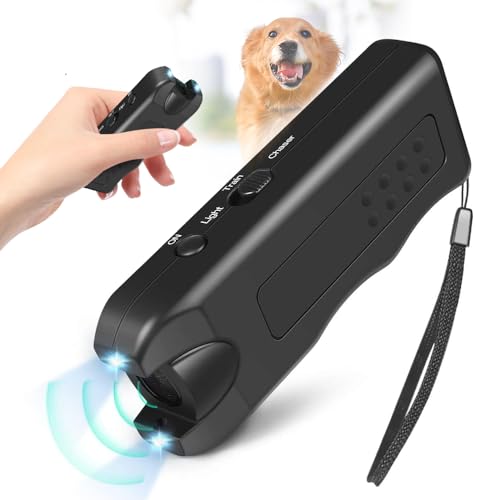 Ultrasonic Dog Repeller, 2024 Neuestes Handheld Hund Repeller Trainer Antibell für Hunde, Ultraschall Handheld Hunde Training für Hundetraining und Gehen von kailisi