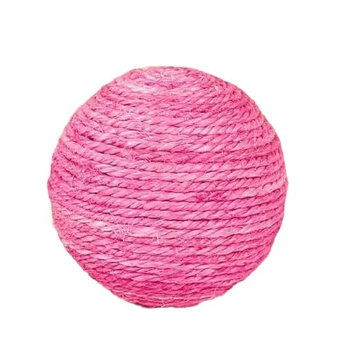 karelwui Katzenspielzeug Ball Sisal Interaktives Katzenkratzballspielzeug Bissfestes Haustierspielzeug Katzenglockenbälle, Regenbogenbälle, Garnball Katze, Rosa von karelwui