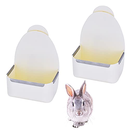 Käfig-Futterstation für Futter und Wasser, Heuschüssel, Futterspender für Kleintiere, beißsicher, für Kaninchen, Meerschweinchen, Chinchilla, Hamster, Frettchen (Beige) von kathson