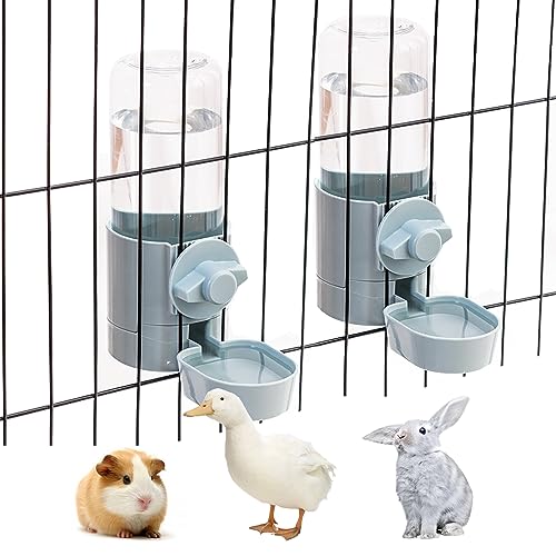 kathson 2 x Kaninchen-Wasserflasche, ca. 480 ml, Wasserbrunnen zum Aufhängen, automatischer Meerschweinchen-Wasserspender, kein Auslaufen, Trink-Futterspender für Kaninchen, Chinchillas, Hamster, von kathson