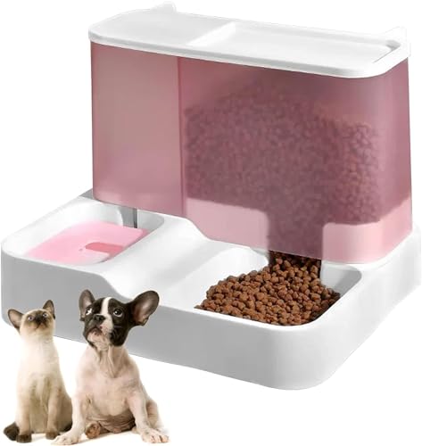 kathson All-in-One Automatischer Katzenfutterspender und Wasserspender-Set (Rosa) von kathson