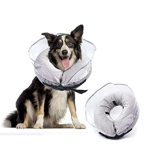 kathson Aufblasbares Hundehalsband, Donut-Halsband mit verbessertem Leckschutz, Alternative zu Hundekegeln, weicher Kegel für Hunde nach Operationen, Größe XL, Hals: 48,3–63,5 cm von kathson