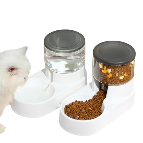 kathson Automatischer Futterspender für Hunde und Wasserspender Schwerkraft Katze Wasser und Futter Spender Große Kapazität Pet Feeder und Waterer Set Selbstfütterung Station Schalen für Welpen von kathson