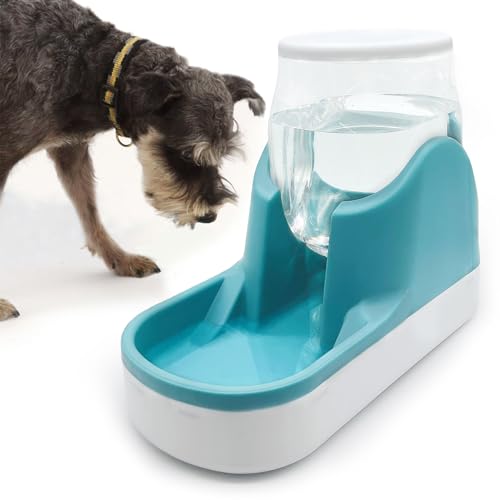 kathson Automatischer Hund Wasserspender 1 Gallone Schwerkraft Katze Wasserspender Hunde Wasserstation Schüssel Große Kapazität Feeder Waterer Haustier Trinkbrunnen Blau von kathson