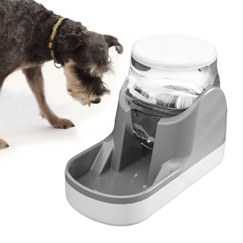 kathson Automatischer Hund Wasserspender 1 Gallone Schwerkraft Katze Wasserspender Hunde Wasserstation Schüssel Große Kapazität Feeder Waterer Haustier Trinkbrunnen Grau von kathson