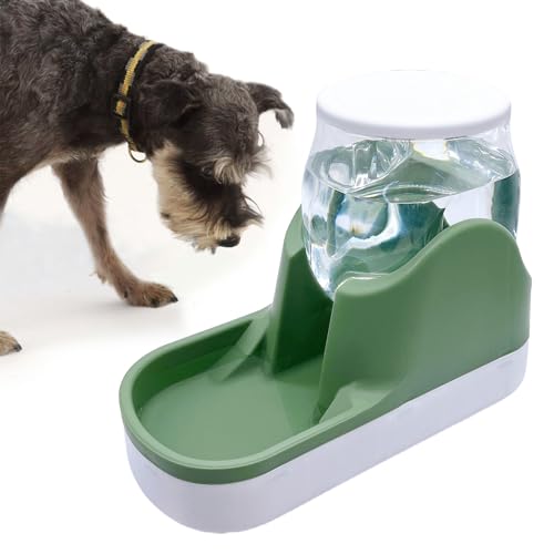 kathson Automatischer Hund Wasserspender 1 Gallone Schwerkraft Katze Wasserspender Hunde Wasserstation Schüssel Große Kapazität Feeder Waterer Haustier Trinkbrunnen Grün von kathson