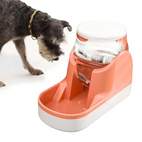 kathson Automatischer Hund Wasserspender 1 Gallone Schwerkraft Katze Wasserspender Hunde Wasserstation Schüssel Große Kapazität Feeder Waterer Haustier Trinkbrunnen Rosa von kathson