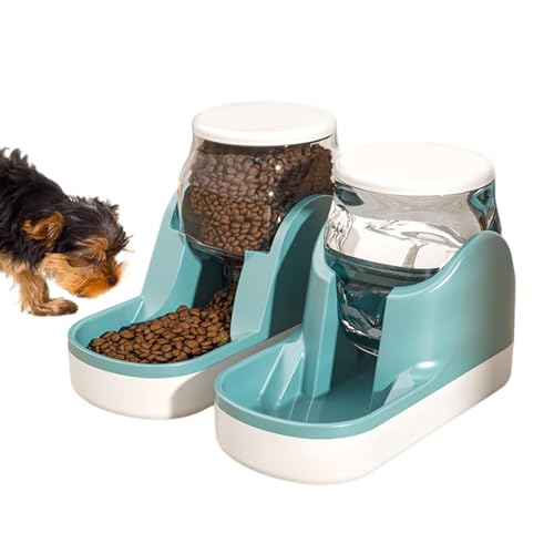 kathson Automatischer Hunde- und Katzenfutterspender und Wasserspender-Set, 1 Gallonen, Schwerkraftfutterspender und Bewässerung, große Kapazität, Haustier-Futterspender für kleine, mittelgroße und von kathson